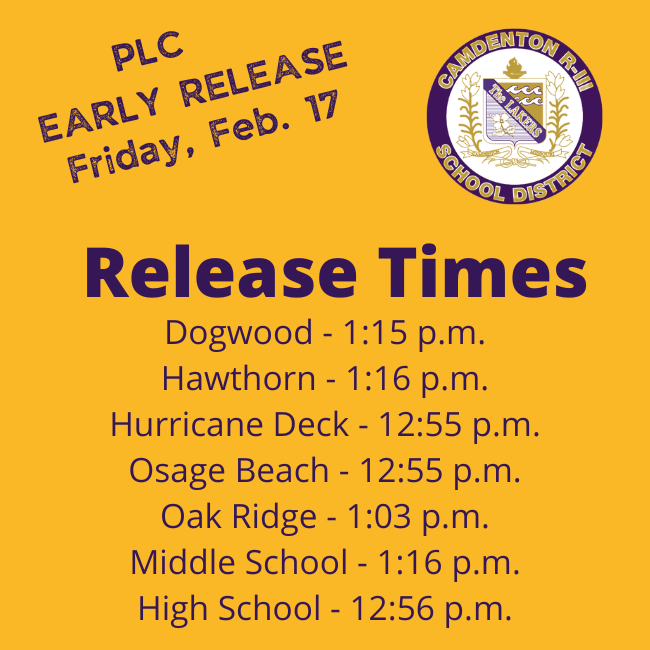 Early Release Schedule for 2/17/23